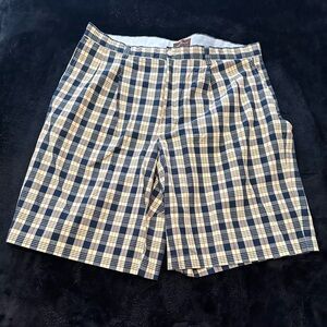 Classic Plaid Men’s Shorts - Navy and Cream